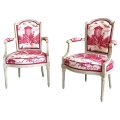 Claude Sené : a pair of armchairs - Louis XVI period - 18th century - signed