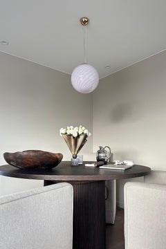 Medium Murano Vintage Candy pendant soft rose pink swirl glass, made in Italy