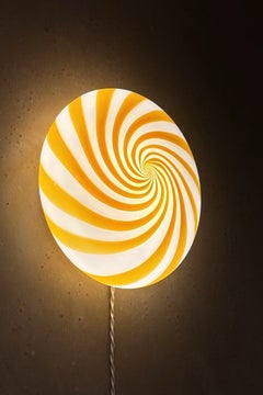 Murano Vintage Candy Flush Mount lampada a soffitto da parete giallo bianco swirl