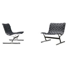 Vintage PLR1 Luar lounge chair by Ross Littell for ICF De Padova Italy 1960s, set of 2