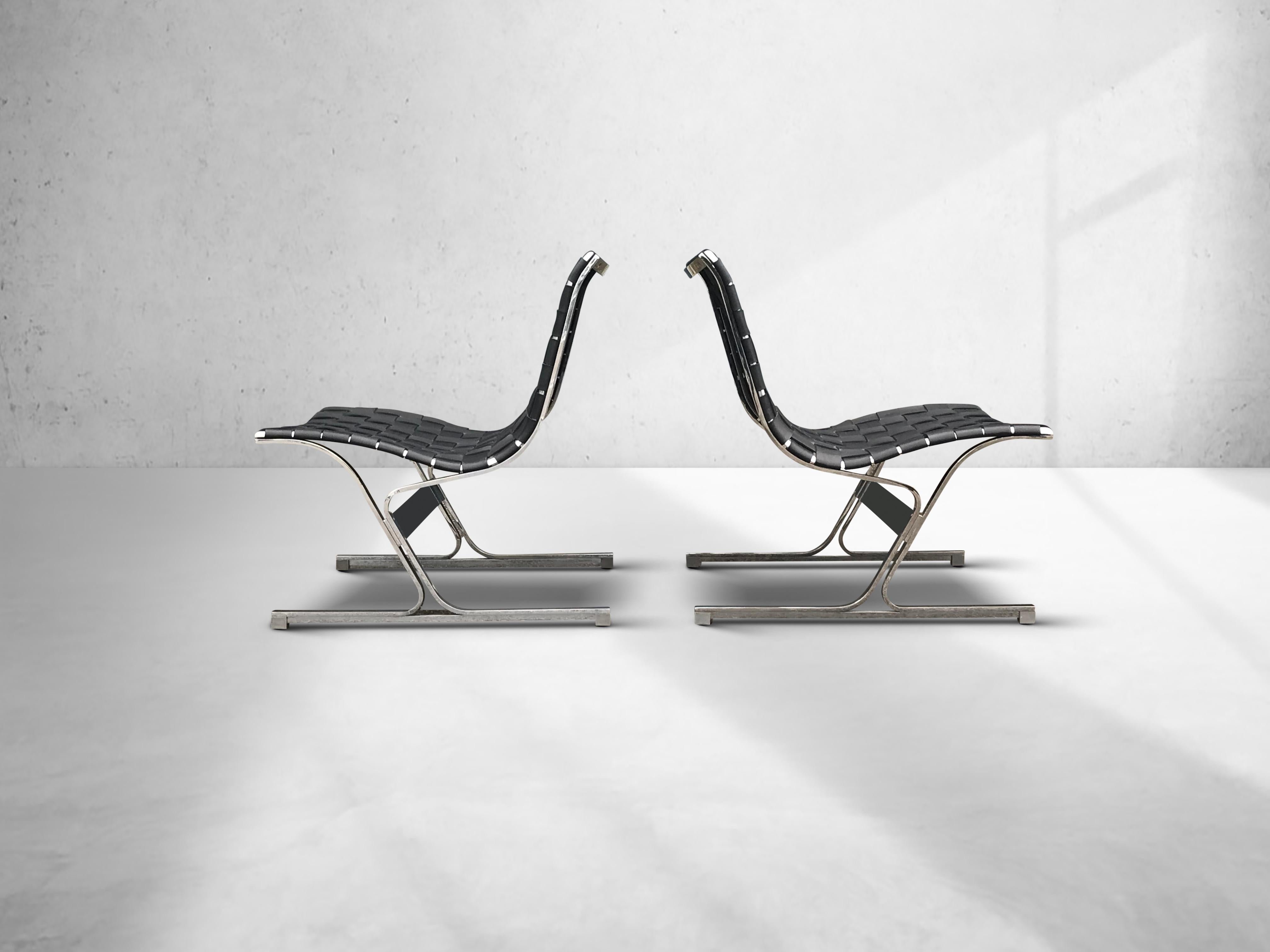PLR1 Luar lounge chair by Ross Littell for ICF De Padova Italy 1960s, set of 2 In Good Condition For Sale In Stavenisse, NL