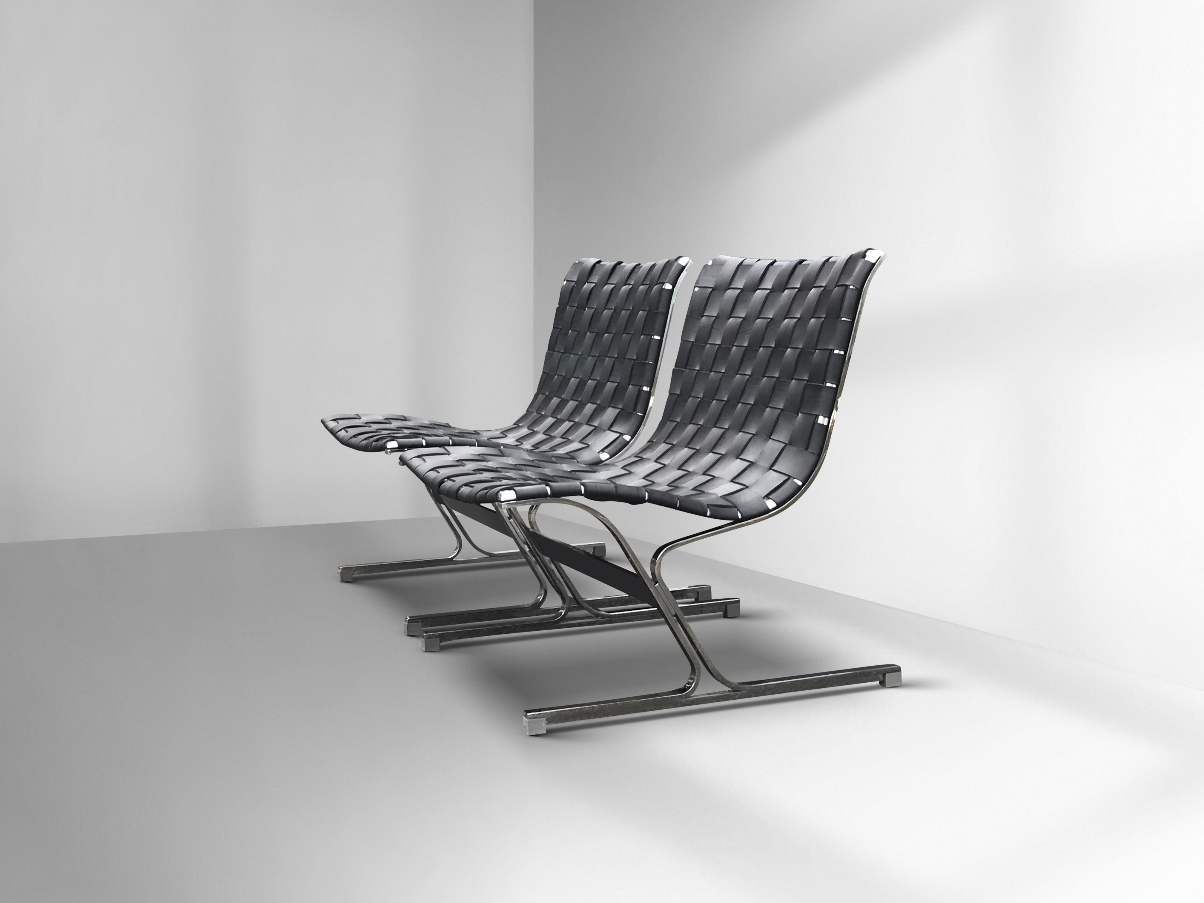 Space Age PLR1 Luar lounge chair by Ross Littell for ICF De Padova Italy 1960s, set of 2 For Sale