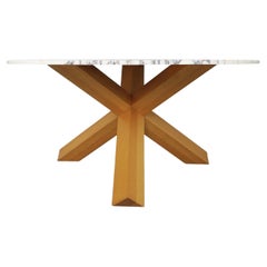 La Rotonda Ash and marble dining table by Mario Bellini for Cassina 1980s