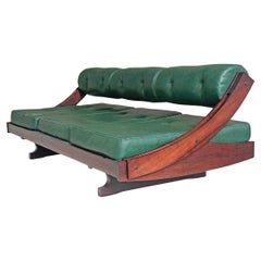 Vintage GS195 rosewood and leather daybed Gianni Songia for Sormani 1960s