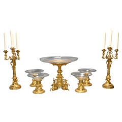 Centrotavola a tema caccia di Thomire & Cie, bronzo dorato, Francia, 1850