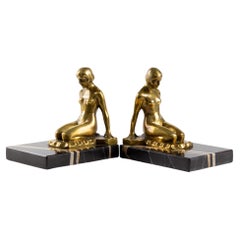 Pair of Art Deco Bronze Bookends by Janle