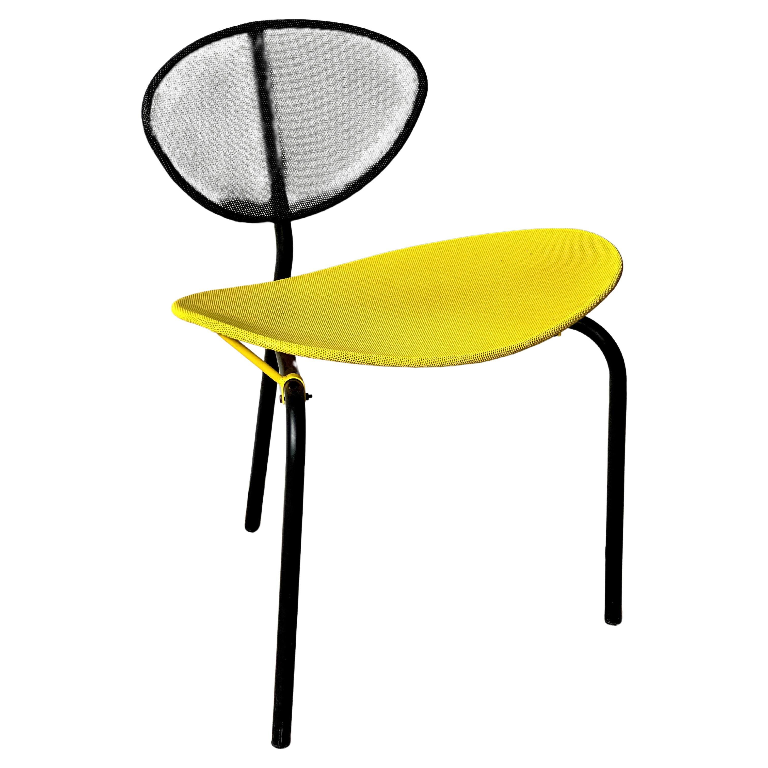 Mathieu Mategot, Nagasaki chair in black and yellow For Sale