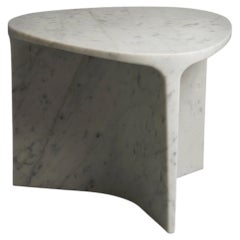 Carv Occasional Sculptural Side Table in Solid Carrara Marble by FORMAR