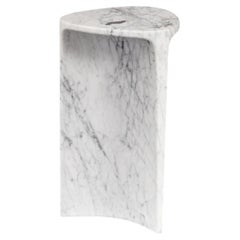 Carv Tall Side Table / Pedestal in Solid Carrara Marble by FORMAR
