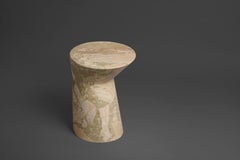 iO Sculptural Side Table in Solid Ceppo Monet Green Marble, Small, by FORMAR