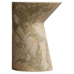iO Side Table / Plinth in Solid Ceppo Monet Green Marble, Large, by FORMAR