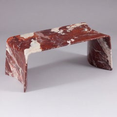 Folio Rectangle Table in Bordeaux Blanc Marble by Daniel Fintzi for Formar