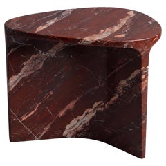 Carv Occasional Sculptural Side Table in Solid Red Marble by FORMAR