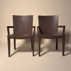 Karl Springer Signed 1987 JMF Lizard Print Leather Pair of Chairs