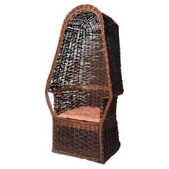 1930s Hand Woven Wicker Porter's Chair