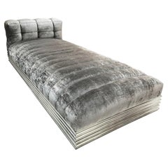 Vintage Brueton Chrome & Fabric Day Bed