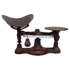 Antique Painted Red Cast Iron Scale