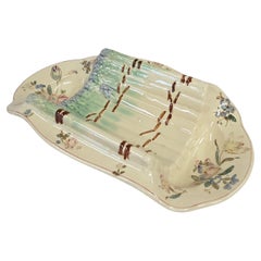 Antique Circa 1900 French Longchamp Majolica Asparagus Serving Platter