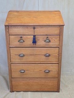 Antique Circa 1900 English Pine Schoolmaster's Standing Desk with Storage