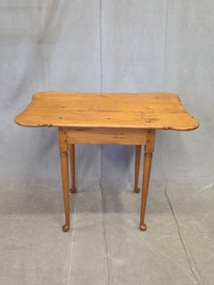 Antique New England Queen Anne Beechwood Tea Table, Porringer-Top, Circa 1800