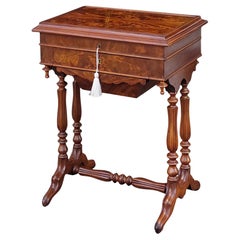 Late 19thC Mahogany Vanity/Sewing Work Table