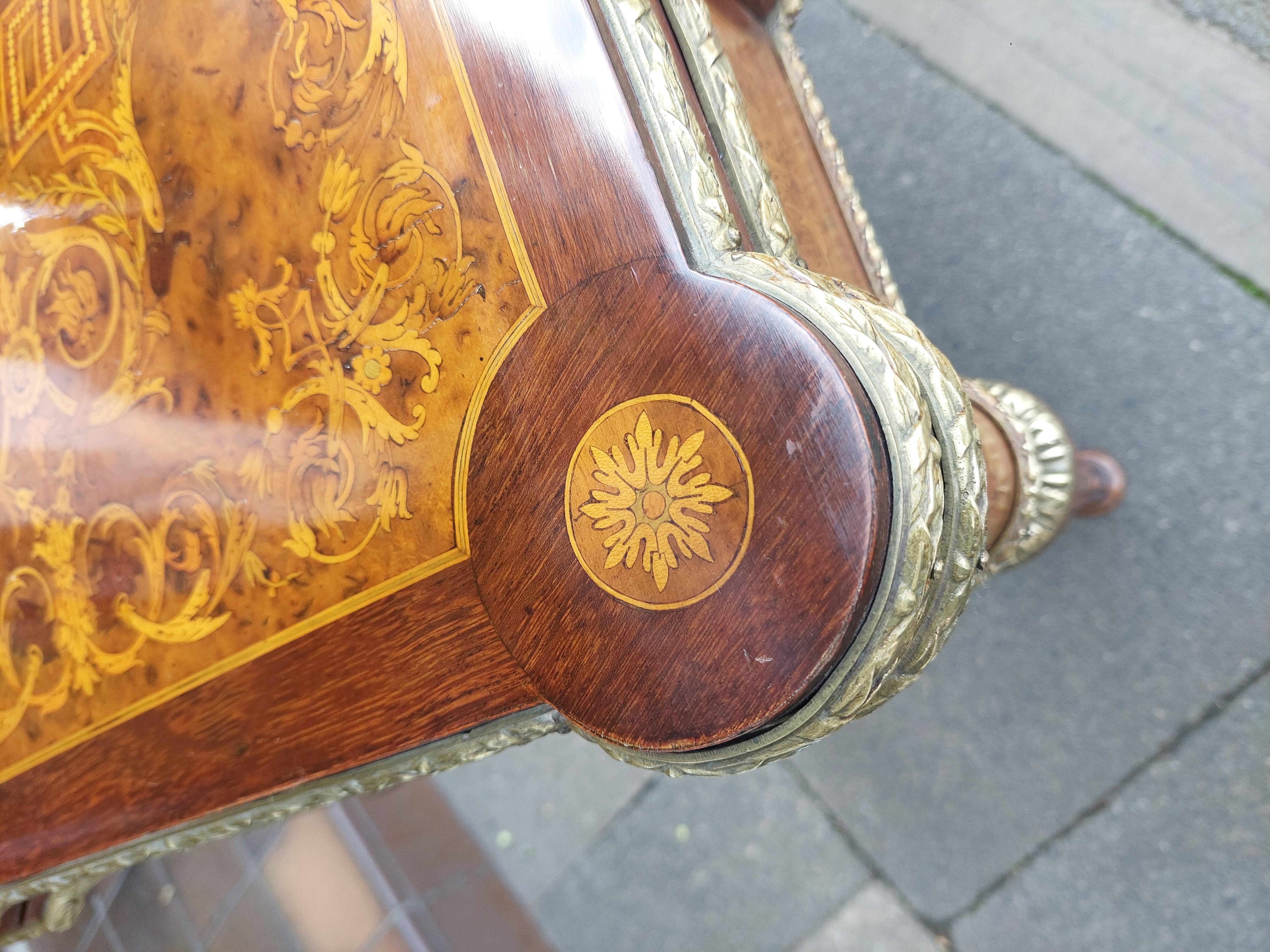 French Late 19thC Burr Walnut Card Table For Sale