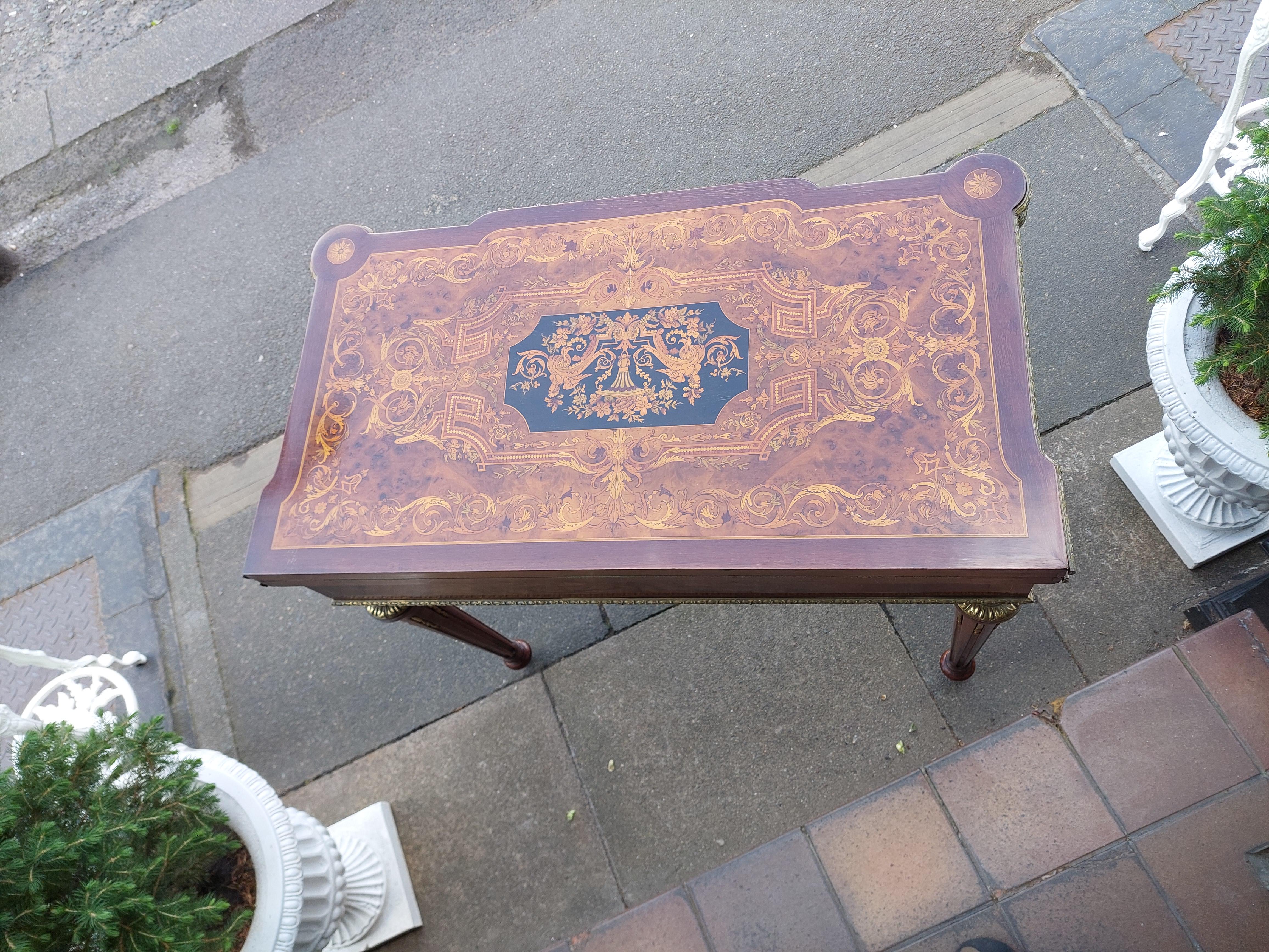 Late 19th Century Late 19thC Burr Walnut Card Table For Sale