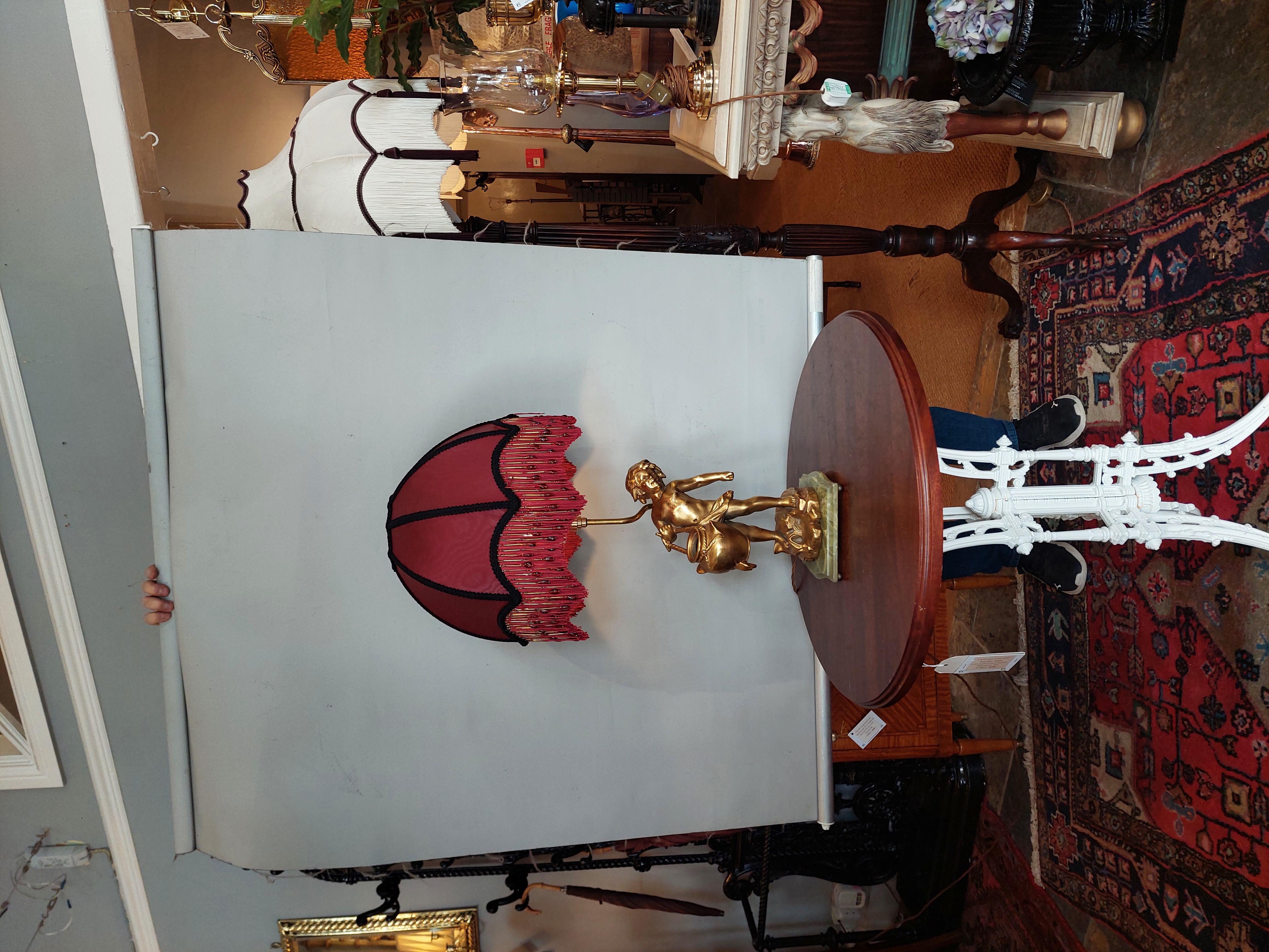 Beaux Arts 19thC French Gilt Bronze Figural Lamp Base For Sale