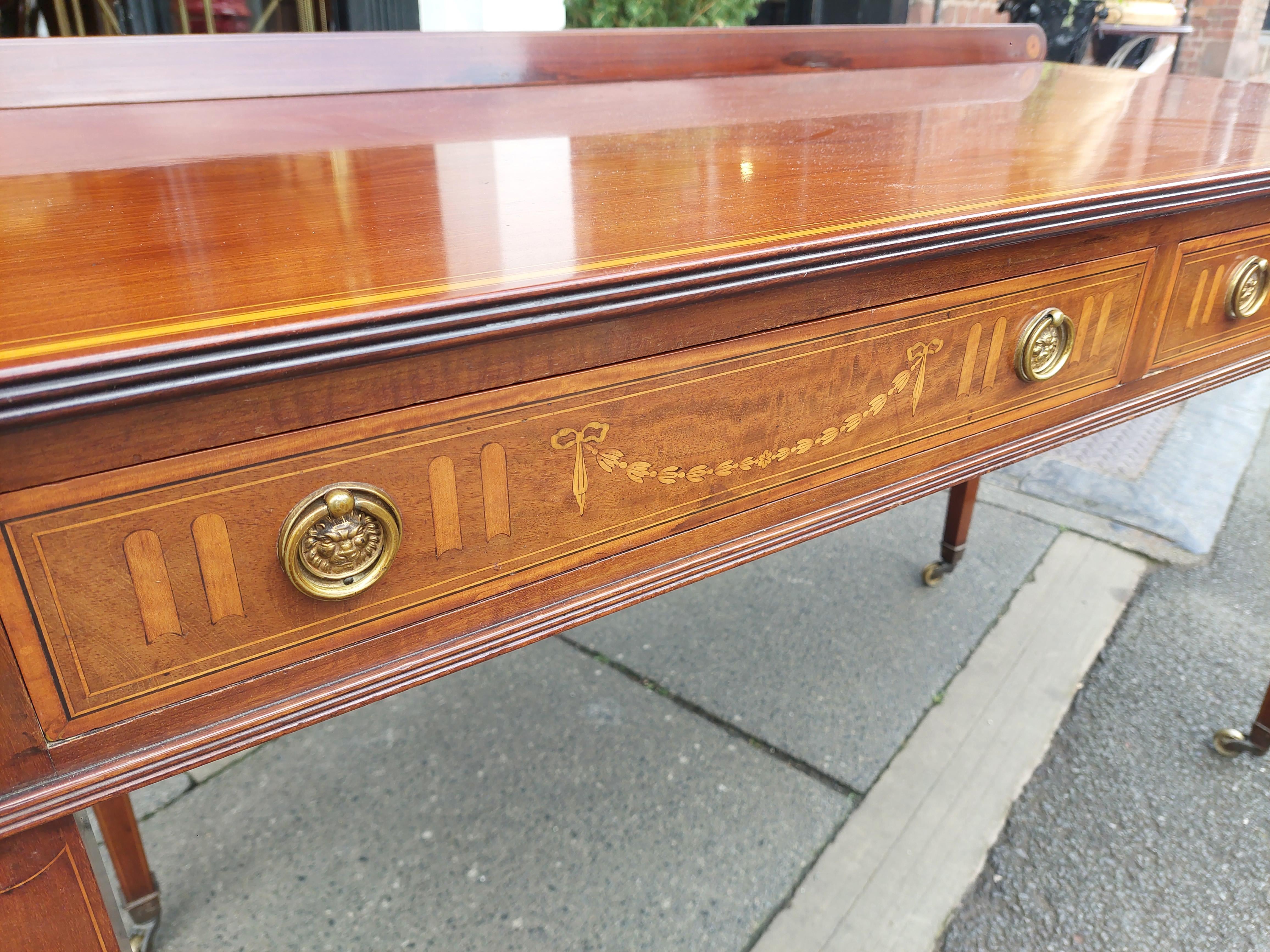 Early 20th Century Edwardian Mahogany Hall Table by Edwards & Roberts For Sale