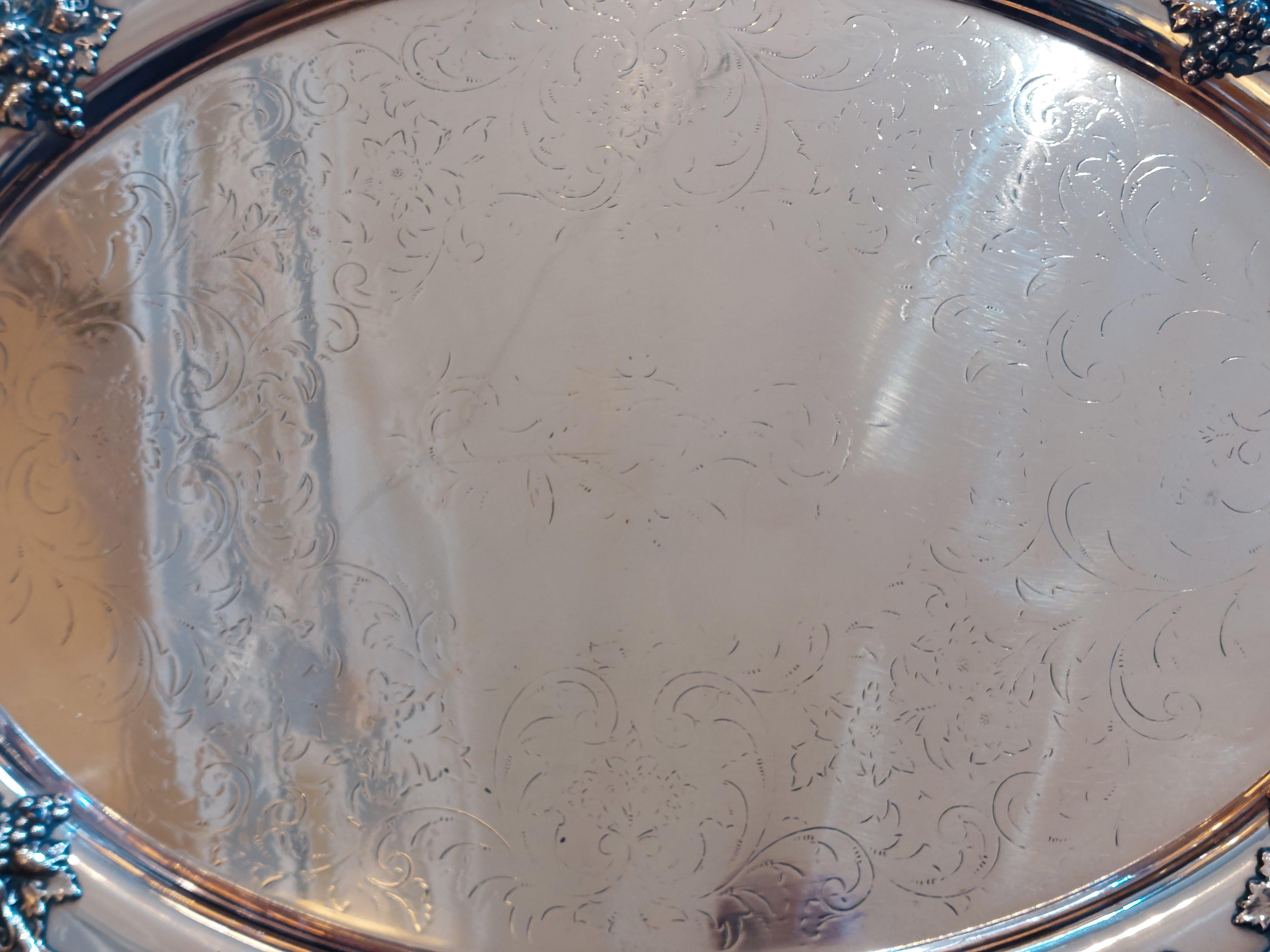 English 19thC Copper Oval Two-Handled Serving Tray For Sale