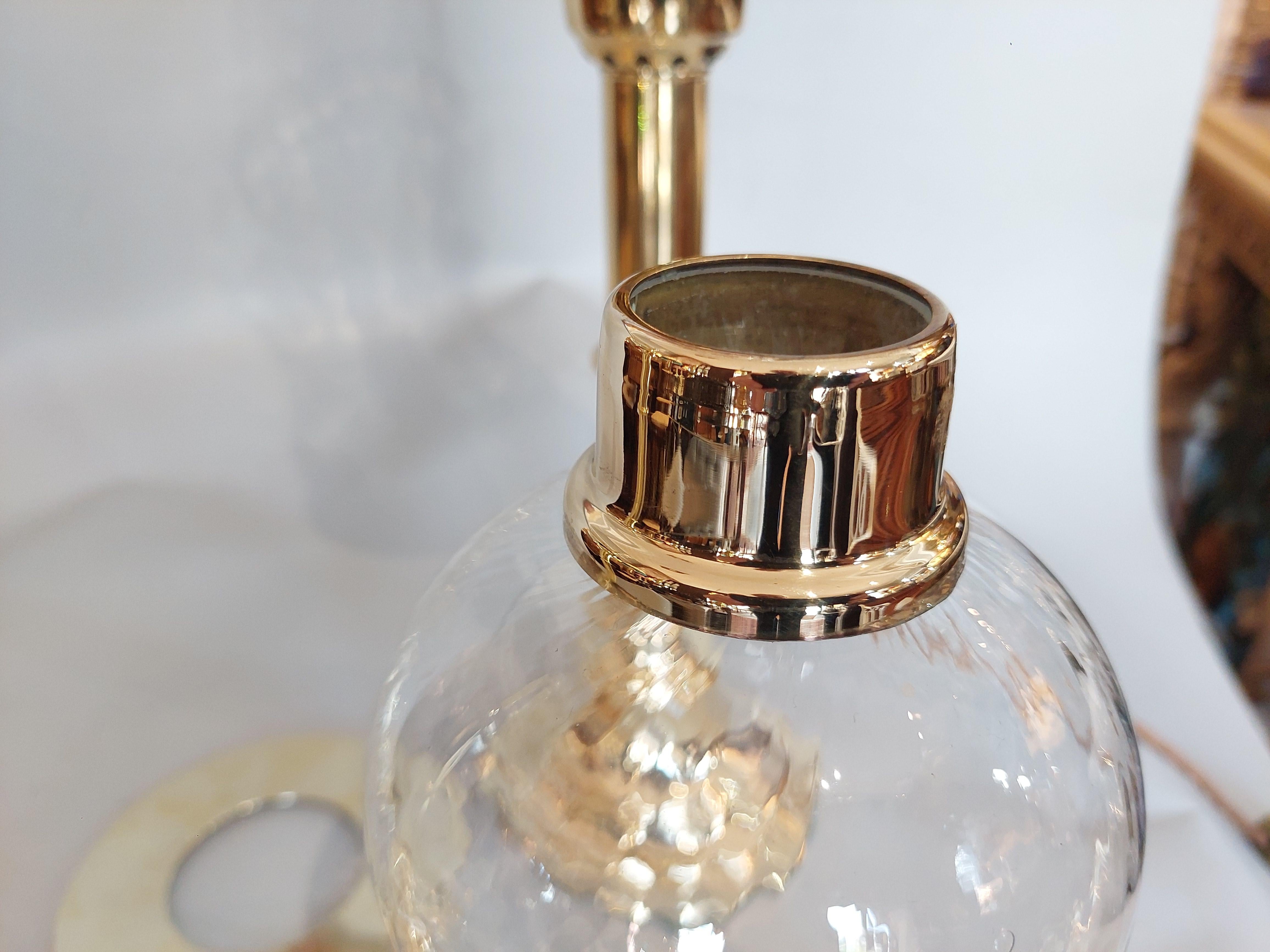 Pair of 19thC Turned Brass Table Lamps For Sale 6
