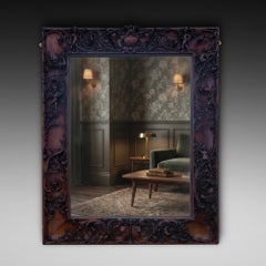 Large Victorian Carved Walnut Wall Mirror