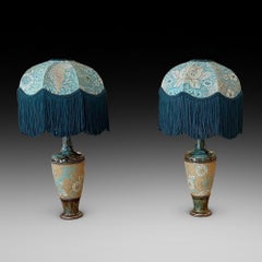 Pair of Early 20thC Royal Doulton Slaters Stoneware Lamps