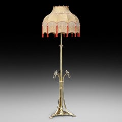 Victorian Brass Adjustable Standard Oil Lamp
