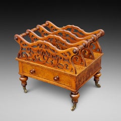 High Victorian Burr Walnut Canterbury