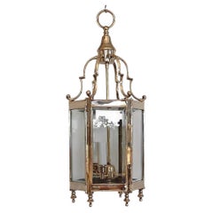 Edwardian Brass Hexagonal Lantern