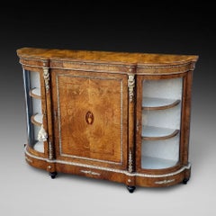 Fine Quality High Victorian Burr Walnut & Inlaid Credenza