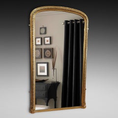 Large Victorian Carved Gilt Wood Framed Mirror