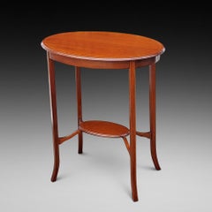Edwardian Mahogany Oval Occasional Side Lamp Table