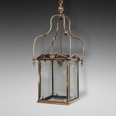 Art Nouveau Brass Framed Lantern