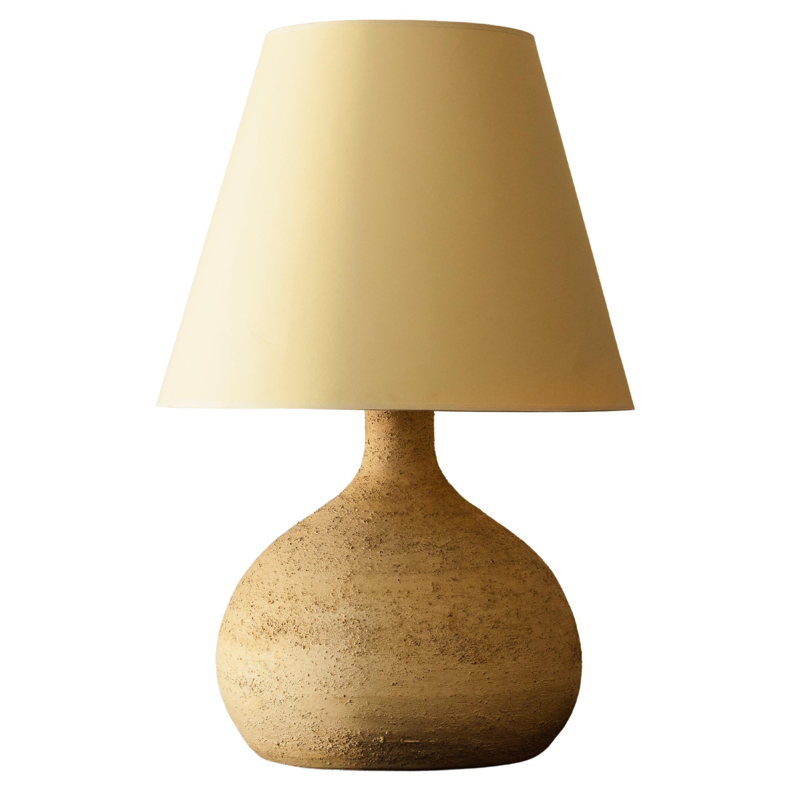 Textured Ceramic Lamp Base with Original Rope Shade, South of France, 1960s