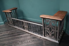 Mid 19th Century Polished Wrought & Oak Club Fender