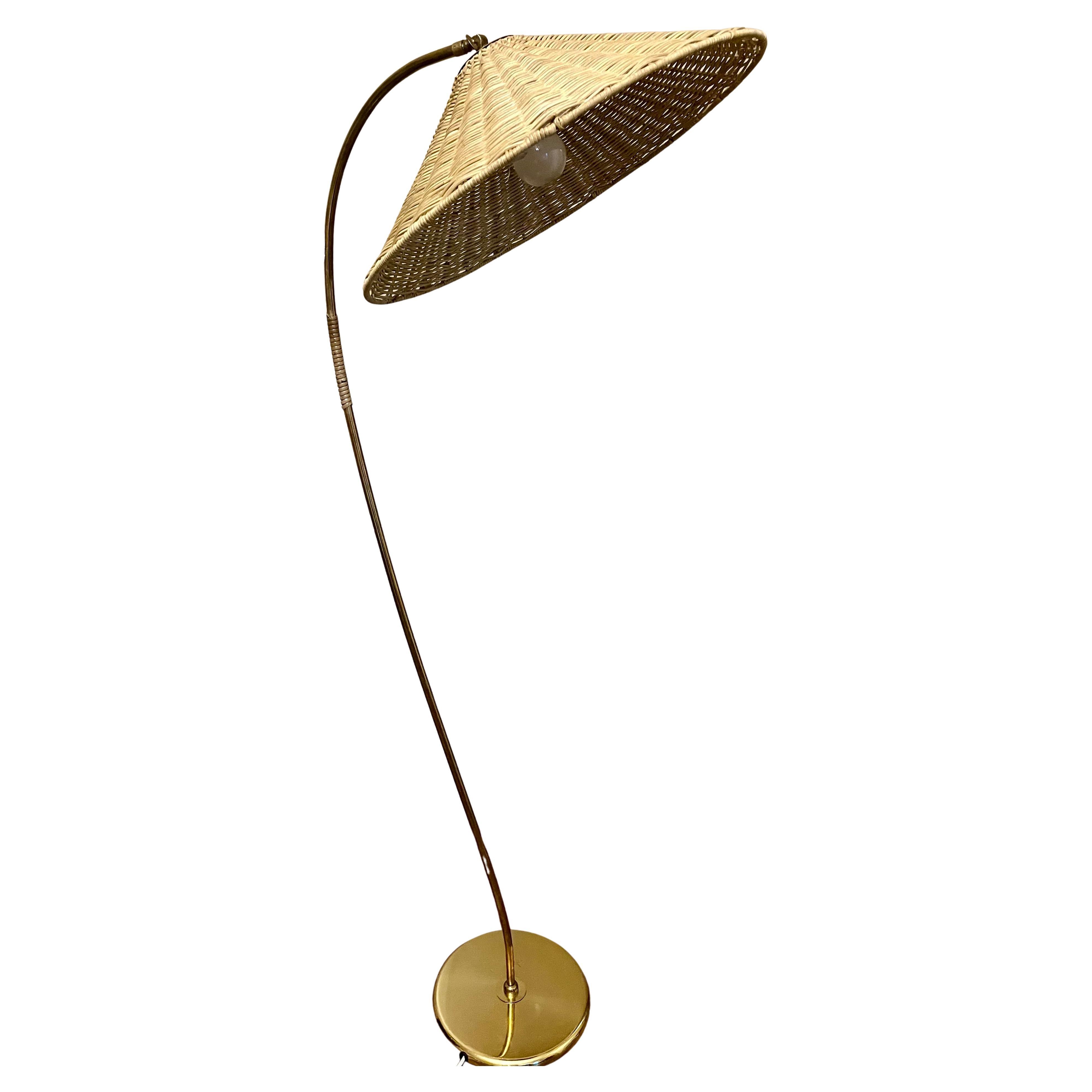 ITSU, Finnish design; Brass Floor Lamp: 1950’s For Sale