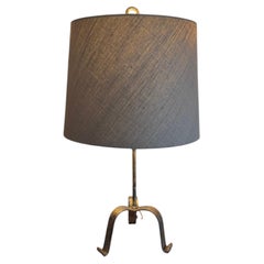 Tall Gilded Iron Table Lamp, Mid-Century Modern, Spain, c.1950s