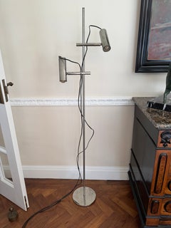 Alain Richard two light adjustable floor lamp. French c.1960's