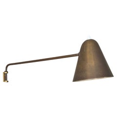 French 1950’s Jacques Biny gilt metal swing arm wall light