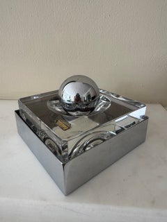Un vide poche de Villeroy & Boch de los años 70, en cromo, espejo y madera