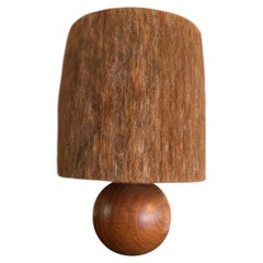French 1960’s solid wooden sphere lamp.