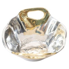 Brutalist Small Metal Bowl A018 Solid Cast Aluminium & Brass