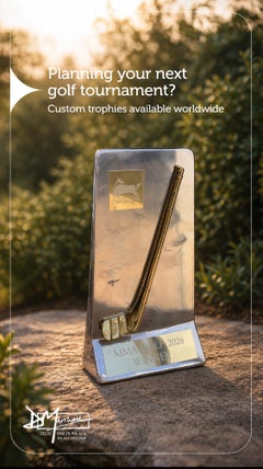 Signed Cast Aluminum Trophy Sculpture by David Marshall